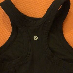 Lululemon athletica Like new black size 4 ribbed cotton stretch bra top no pads